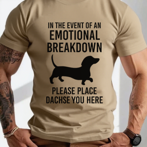 Emotional Breakdown Dachshund Print T-Shirt - Image 4