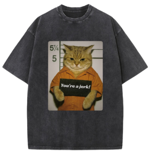 Jerk Jail Cat Washed T-shirt