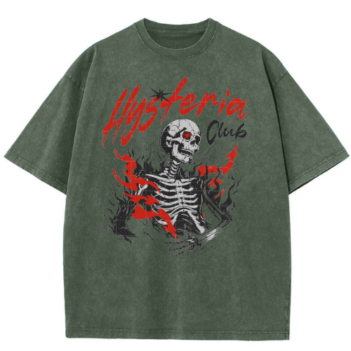 Hysteria Skull Washed T-Shirt - Image 5