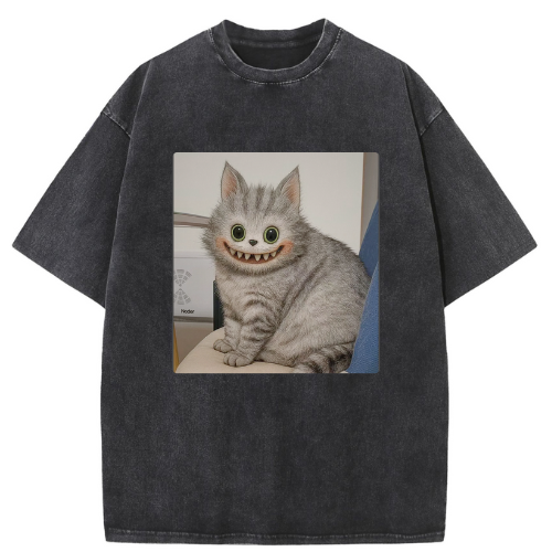 LaBuBu Cat Washed T-shirt
