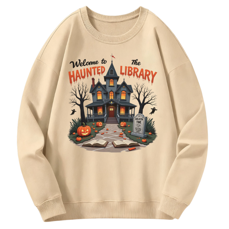 Haunted House Library Sweatshirt - Image 4