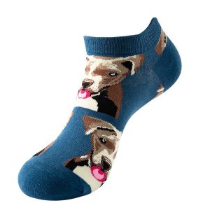 Dog & Donut Print Ankle Socks