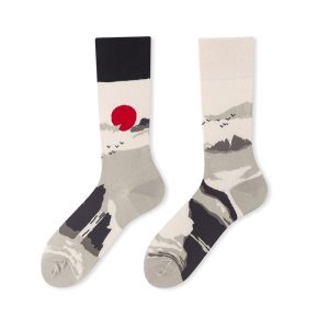 Japanese Style Mountain & Sun Socks
