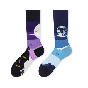 Space & Dinosaur Moon Socks